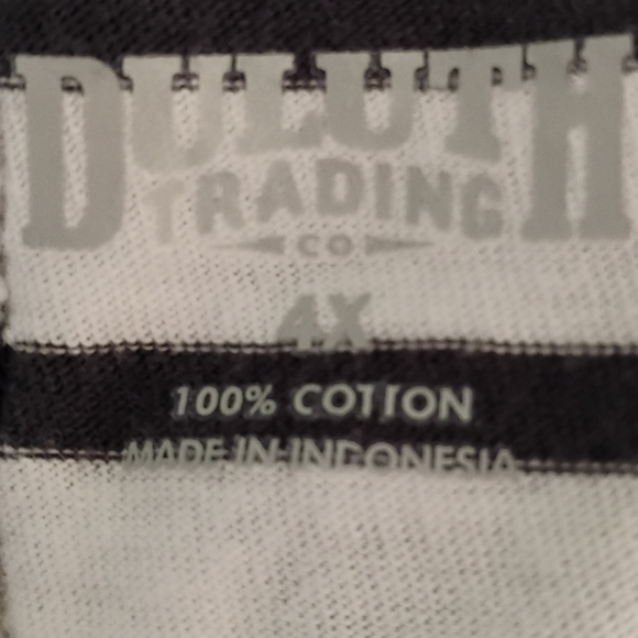Duluth Trading Co. 100% Cotton Long Sleeved Striped Tee - Size 4X - Picture 8 of 9